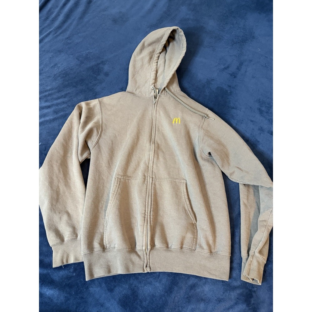 Y2K Port And Company McDonald’s Zip Up Hoodie Gray Mens Size Small
